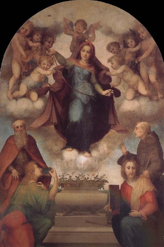 Andrea del Sarto Angel around Virgin Mary oil painting image